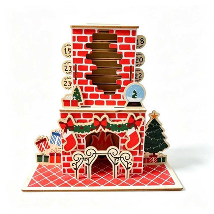 24 Day Xmas Countdown Santa Chimney Advent Calendar, Christmas Puzzle Toy Gift