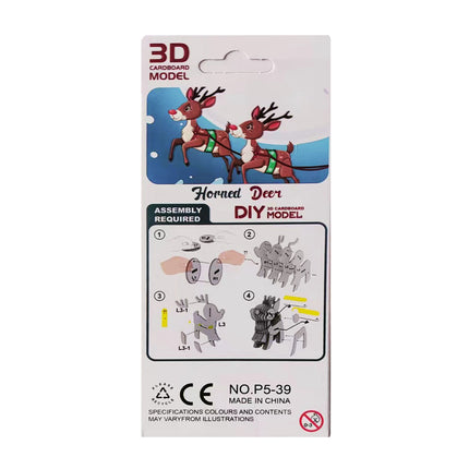 DIY Reindeer 3D Model PUZZLE Christmas Craft Kit