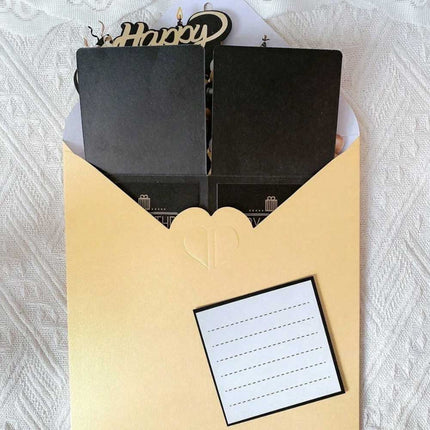 Gold 2D Pop-Up Birthday Greeting Card: Special Design for Mum, Dad, Friends & Loved Ones