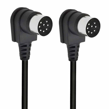 Dual 90 Degree Large 8-Pin DIN Male Plug Audio Speaker Cable, 1 Meter Length