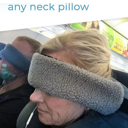 Travel Neck Support Pillow with Head Strap, Portable Airplane Head Rest, 1pc