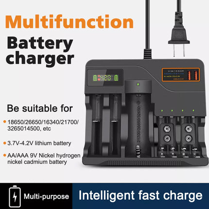 LCD Smart Battery Charger For AAA AA 9V Ni-MH Ni-CD Rechargeable Batteries