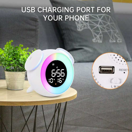 Alarm clock wake-up light with sunrise/sunset simulation, dual alarm clocks