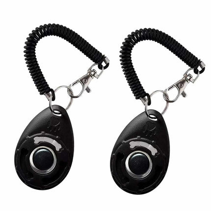 2Pcs Black Pet Training Clicker Professional Dog Training Aid
