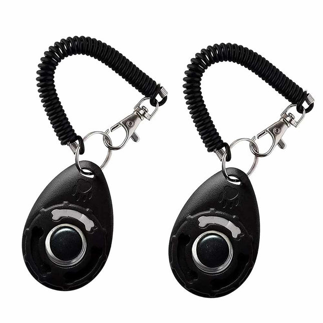 2Pcs Black Pet Training Clicker Professional Dog Training Aid