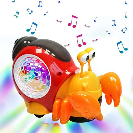 Electric Music Crawling Crab Baby Toy LED Light Up Kids Toddler Interactive Toys