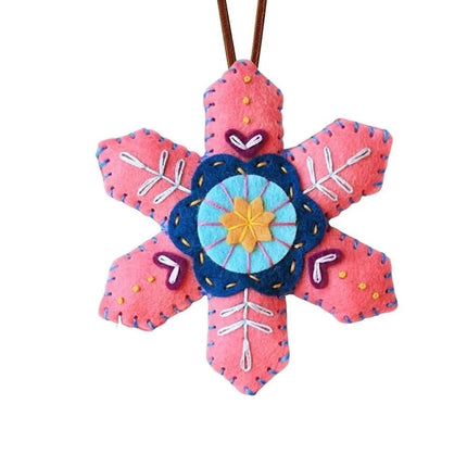 4PCS Random Color Finished DIY Christmas Snowflake Felt Ornaments - Ready-to-Use Craft Decor Kit for Holiday Tree Hanging, Home Party Decoration