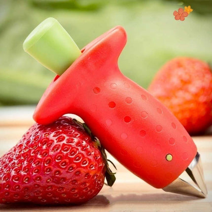 Strawberry Slicer Cutter Strawberry Corer Huller, Fruit Leaf Stem Remover Tool for Kitchen
