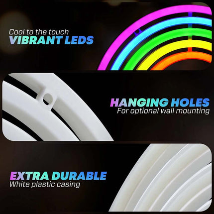 Colourful Rainbow LED Neon Lamp - Wall/Bar Mount for Home, Nursery & Children’s Room
