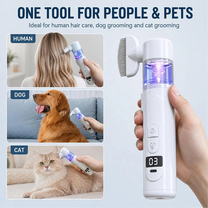 2-in-1 Electric Pet Flea Comb, Rechargeable Detangling & Lice Removal Brush for Pets