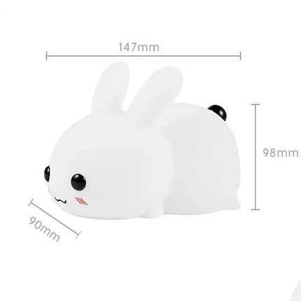 Bunny Kids Night Light, Rechargeable RGB Silicone Lamp with Remote Control for Bedroom