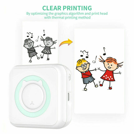 Mini Bluetooth Inkless Thermal Printer, Portable Photo & Label Maker with Paper Rolls