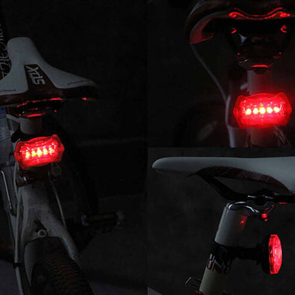 2X Front Rear Bike Light 5 LED Bicycle Tail Lights Waterproof Flashlight