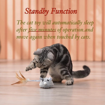 Smart Robotic Mouse Cat Toys Interactive Teaser Automatic Moving Rechargeable