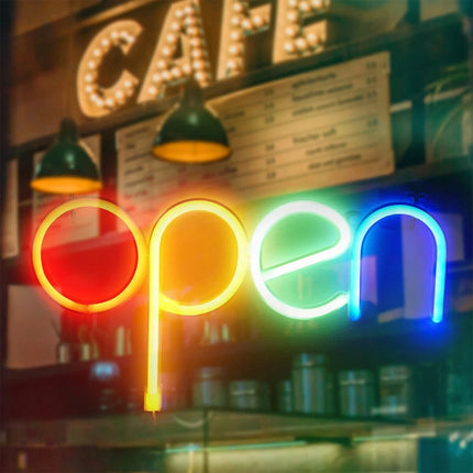 LED Shop Open Sign Light Bar Hotel Restaurant Window Hanging Display Lights