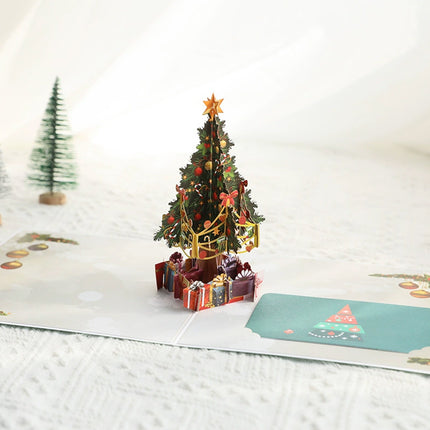 3D Pop-Up Christmas Tree Gift Greeting Card - Festive Edition