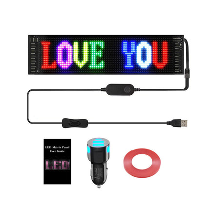 Car RGB LED Sign Scrolling Message Display Board Screen Programmable APP Control