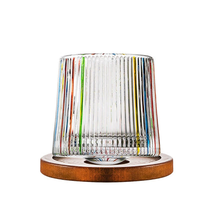 Colored Crystal Whiskey Glass Set with Snowflake Design - Elegant Holder for Bourbon, Tequila & Cocktails, Perfect Gift