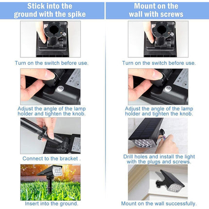RGB 10 LEDs Garden Solar Lights Outdoor Landscape Yard Light Lawn Lamp Spotlight
