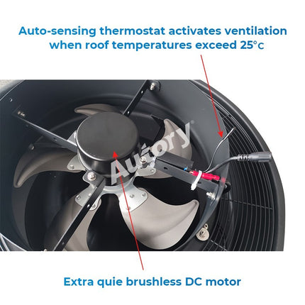 320mm Solar Roof Ventilation Fan, Hybrid Solar & Wireless Power with Remote Control