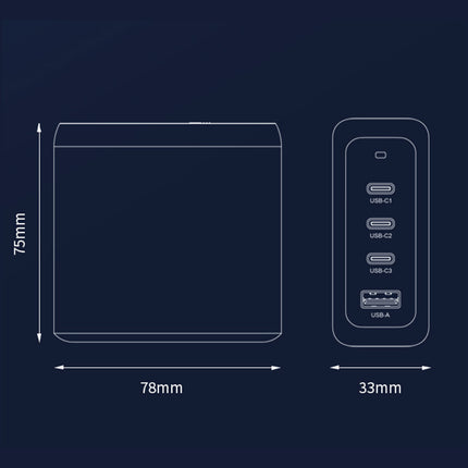 100W USB GaN Charger 4-Ports Super Fast Charger Adapter AU Plug