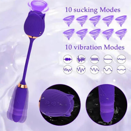 Clit Sucking Vibrator Oral Thrusting G spot Dildo Bullet Sexy Toys for Women