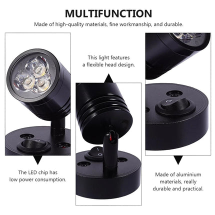 2x LED Reading White Light Camper Caravan Van Motorhome Boat Interior Spot Lamp 12V