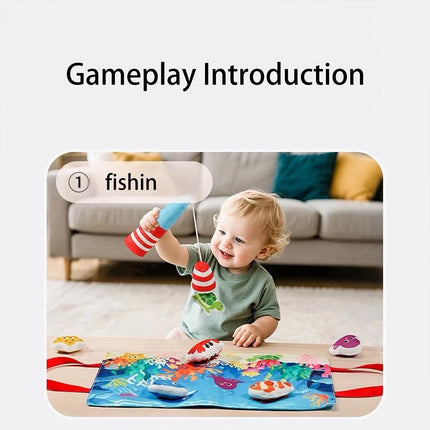 Fabric Fishing Game Toy, Montessori Toddler Play Set for 1–3 Years Old, Christmas Gift
