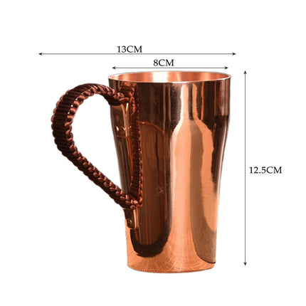 400ml Copper Moscow Mule Mug, Multipurpose Tea Coffee Cup for Hot & Cold Drinks