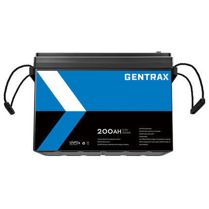 Gentrax 12V 200Ah LiFePO4 Lithium Iron Phosphate Deep Cycle Battery | For RV, Caravan, Camping Off-Grid Power