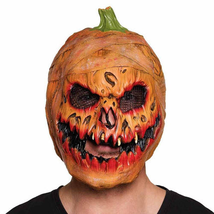 Adult Latex Pumpkin Head Mask Scary Halloween Horror Fancy Dress