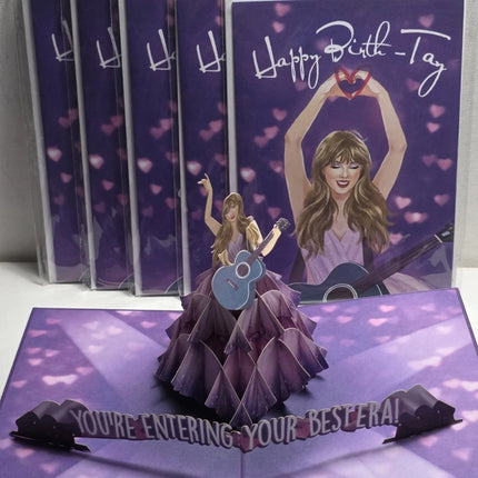 3D Taylor-Swift Birthday Card Pop-Up Popular 3D Greeting Card