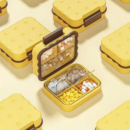 Cute 7-Compartment Pill Box Waterproof, Damp-Proof Mini Travel Pill Case