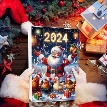 2D Christmas Boxed Chicken Home Ornaments 2024 Christmas Holiday Advent Calendar