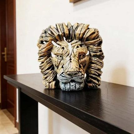 Resin Lion Head Sculpture, Modern Home Decor, Tabletop Ornament & Gift