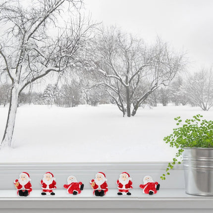 12Pcs Random Santa Claus Themed Mini Christmas Figurines - Micro Scene Ornaments for Indoor Holiday Decor