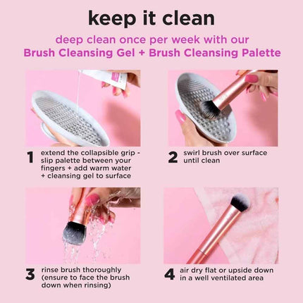 REAL RT4266 TECHNIQUES Naturale 9 Piece Set Makeup Brush Kit Foundation Powders