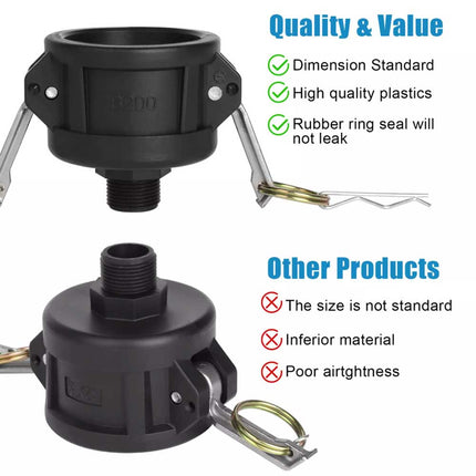 IBC Tote Tank Drain Camlock Adapter 2" to 3/4" Garden Hose Connector