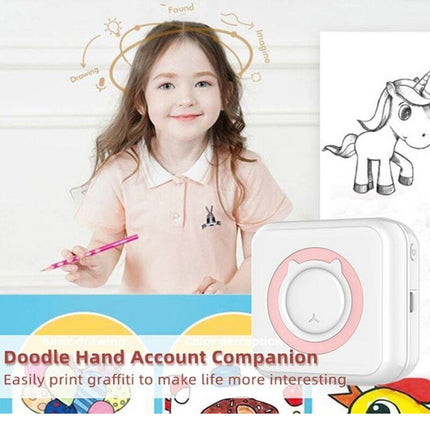 Mini Bluetooth Inkless Thermal Printer, Portable Photo & Label Maker with Paper Rolls