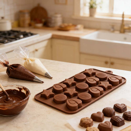 Chocolate Baking Silicone Cake Mould Ice Tray Candy Jelly Mold Nuts & Star Shaped