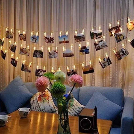 6M Battery Powered LED Photo Clip String Lights, 40 Clips Picture Hanging Lights for Photo Wall Decor