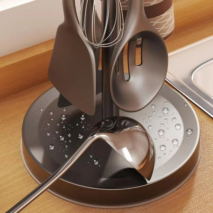 Degree Rotatable Kitchen Tool Holder Utensil Stand for Spoon Spatulas Whisks