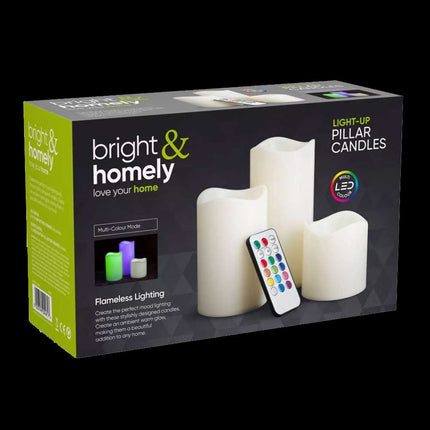 Colour Changing LED Candle Flameless Flickering LED Wax Mood Set with Remote
