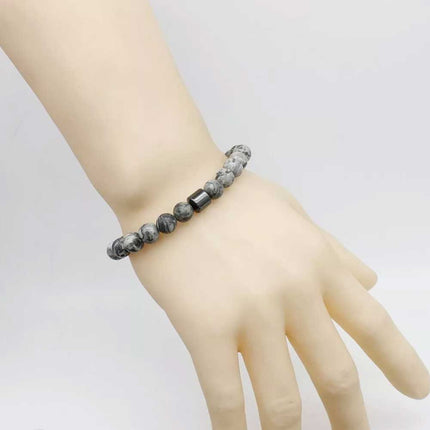 Triple Protection Cessation Bracelets 8MM Magnet Anti Smoke Bracelet Gift