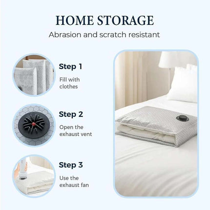 6x Cordless Travel Vacuum Bag Set, Rechargeable Pump Included, Space Saver Bags for Bedding and Clothing
