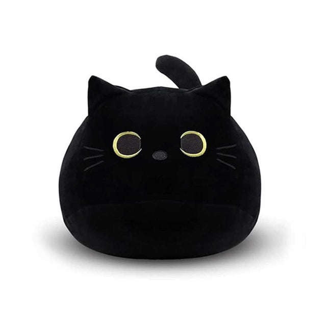 25cm Black Cat Plush Adorable Soft Stuffed Kitten Toy, Sweet Kawaii Plushie Gift