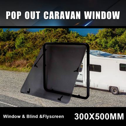 RV Caravan 300*500mm Push Out Flat Window Locking Handle with Strut Attachment