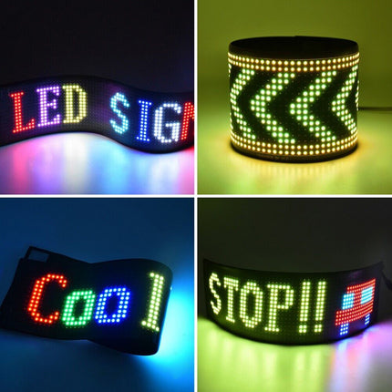 Car RGB LED Sign Scrolling Message Display Board Screen Programmable APP Control