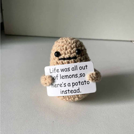 Funny Positive Potato Knitted Doll Christmas Holiday Home Decor Desk Gift