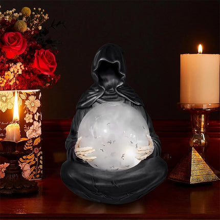 The Death God's Crystal Balls LED Light Grim Reaper Water Globe Halloween Decor